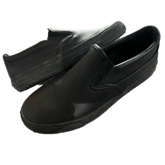 BLACK Leather Safe T Step Ladys Size 7.5 Womens Slip-Resistant Shoes - Picture 1 of 5